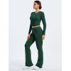 imageYEOREO Two Piece Sets for Women Long Sleeve Tops Lounge Set Drawstring Wide Leg Pants Ava MatchingDark Green