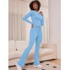 imageYEOREO Two Piece Sets for Women Long Sleeve Tops Lounge Set Drawstring Wide Leg Pants Ava MatchingLight Blue