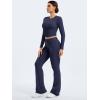 imageYEOREO Two Piece Sets for Women Long Sleeve Tops Lounge Set Drawstring Wide Leg Pants Ava MatchingNavy Blue