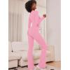 imageYEOREO Two Piece Sets for Women Long Sleeve Tops Lounge Set Drawstring Wide Leg Pants Ava MatchingPink