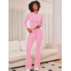 imageYEOREO Two Piece Sets for Women Long Sleeve Tops Lounge Set Drawstring Wide Leg Pants Ava MatchingPink