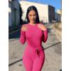 imageYEOREO Two Piece Sets for Women Long Sleeve Tops Lounge Set Drawstring Wide Leg Pants Ava MatchingRose Red