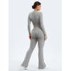 imageYEOREO Two Piece Sets for Women Long Sleeve Tops Lounge Set Drawstring Wide Leg Pants Ava MatchingSlate Gray