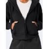 imageYEOREO Zip Up Hoodies for Women Fleece Pullover Cropped Crew Neck Sweatshirts Katrine Fall Winter Clothes with PocketsBlack
