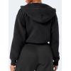 imageYEOREO Zip Up Hoodies for Women Fleece Pullover Cropped Crew Neck Sweatshirts Katrine Fall Winter Clothes with PocketsBlack