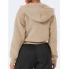 imageYEOREO Zip Up Hoodies for Women Fleece Pullover Cropped Crew Neck Sweatshirts Katrine Fall Winter Clothes with PocketsCoffee Grey