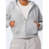 imageYEOREO Zip Up Hoodies for Women Fleece Pullover Cropped Crew Neck Sweatshirts Katrine Fall Winter Clothes with PocketsLight Grey
