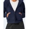 imageYEOREO Zip Up Hoodies for Women Fleece Pullover Cropped Crew Neck Sweatshirts Katrine Fall Winter Clothes with PocketsNavy