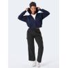 imageYEOREO Zip Up Hoodies for Women Fleece Pullover Cropped Crew Neck Sweatshirts Katrine Fall Winter Clothes with PocketsNavy