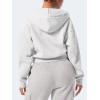 imageYEOREO Zip Up Hoodies for Women Fleece Pullover Cropped Crew Neck Sweatshirts Katrine Fall Winter Clothes with PocketsWhite Grey