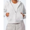 imageYEOREO Zip Up Hoodies for Women Fleece Pullover Cropped Crew Neck Sweatshirts Katrine Fall Winter Clothes with PocketsWhite Grey