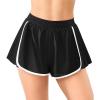 imageYEOREO Flowy Gym Workout Shorts with Pockets for Women 2 in 1 Athletic Running Yoga Mini Skorts Skylari Summer Tennis ShortsBlack