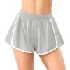imageYEOREO Flowy Gym Workout Shorts with Pockets for Women 2 in 1 Athletic Running Yoga Mini Skorts Skylari Summer Tennis ShortsLight Gray