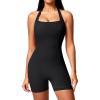 imageYEOREO Jumpsuits Workout Romper For Women Shorts Tummy Control One Piece Sienna Yoga Jumpsuits WomensBlack