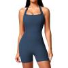 imageYEOREO Jumpsuits Workout Romper For Women Shorts Tummy Control One Piece Sienna Yoga Jumpsuits WomensSea Blue