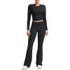 imageYEOREO Two Piece Sets for Women Long Sleeve Tops Lounge Set Drawstring Wide Leg Pants Ava MatchingBlack