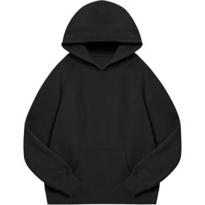 imageYEOREO Oversized Hoodies for Women Pullover Fleece Sweatshirts with Pocket Saavedra Fall Winter Casual Loose OutfitsBlack