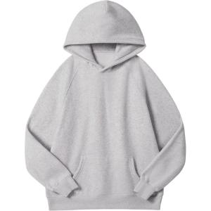 imageYEOREO Oversized Hoodies for Women Pullover Fleece Sweatshirts with Pocket Saavedra Fall Winter Casual Loose OutfitsLight Grey