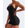 imageYEOREO Backless Tummy Control Jumpsuits for Women One Piece Workout Jumpsuits Sleeveless V Back Lizvette Scrunch Yoga RompersBlack