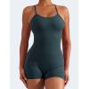imageYEOREO Backless Tummy Control Jumpsuits for Women One Piece Workout Jumpsuits Sleeveless V Back Lizvette Scrunch Yoga RompersBlue Green