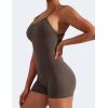 imageYEOREO Backless Tummy Control Jumpsuits for Women One Piece Workout Jumpsuits Sleeveless V Back Lizvette Scrunch Yoga RompersCoffee