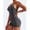 imageYEOREO Backless Tummy Control Jumpsuits for Women One Piece Workout Jumpsuits Sleeveless V Back Lizvette Scrunch Yoga RompersDark Grey