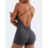 imageYEOREO Backless Tummy Control Jumpsuits for Women One Piece Workout Jumpsuits Sleeveless V Back Lizvette Scrunch Yoga RompersDark Grey