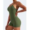 imageYEOREO Backless Tummy Control Jumpsuits for Women One Piece Workout Jumpsuits Sleeveless V Back Lizvette Scrunch Yoga RompersGreen