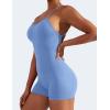 imageYEOREO Backless Tummy Control Jumpsuits for Women One Piece Workout Jumpsuits Sleeveless V Back Lizvette Scrunch Yoga RompersLight Blue