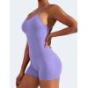 imageYEOREO Backless Tummy Control Jumpsuits for Women One Piece Workout Jumpsuits Sleeveless V Back Lizvette Scrunch Yoga RompersLight Purple
