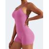 imageYEOREO Backless Tummy Control Jumpsuits for Women One Piece Workout Jumpsuits Sleeveless V Back Lizvette Scrunch Yoga RompersPink