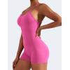 imageYEOREO Backless Tummy Control Jumpsuits for Women One Piece Workout Jumpsuits Sleeveless V Back Lizvette Scrunch Yoga RompersRose Red
