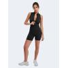 imageYEOREO CoreFlex Sleeveless Workout Jumpsuit With Pockets Zip Up Back Scrunch Gym Romper for Women YogaBlack