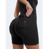 imageYEOREO CoreFlex Sleeveless Workout Jumpsuit With Pockets Zip Up Back Scrunch Gym Romper for Women YogaBlack