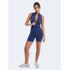 imageYEOREO CoreFlex Sleeveless Workout Jumpsuit With Pockets Zip Up Back Scrunch Gym Romper for Women YogaBlue