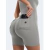imageYEOREO CoreFlex Sleeveless Workout Jumpsuit With Pockets Zip Up Back Scrunch Gym Romper for Women YogaGrey