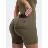imageYEOREO CoreFlex Sleeveless Workout Jumpsuit With Pockets Zip Up Back Scrunch Gym Romper for Women YogaOlive