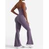 imageYEOREO Flare Jumpsuits for Women One Piece Mena Workout Sleeveless Wide Leg Jumpsuits with Pockets Bodycon Gym Yoga RomperPurple