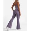 imageYEOREO Flare Jumpsuits for Women One Piece Mena Workout Sleeveless Wide Leg Jumpsuits with Pockets Bodycon Gym Yoga RomperPurple