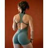 imageYEOREO Jumpsuits for Women Zip Up Workout Backless One Piece Tummy Control Sleeveless Emma Sexy Yoga BodysuitsArmy Green