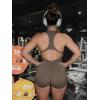 imageYEOREO Jumpsuits for Women Zip Up Workout Backless One Piece Tummy Control Sleeveless Emma Sexy Yoga BodysuitsCoffee