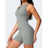 imageYEOREO Jumpsuits for Women Zip Up Workout Backless One Piece Tummy Control Sleeveless Emma Sexy Yoga BodysuitsGrey