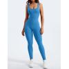 imageYEOREO Long Sleeve Jumpsuit for Women Workout V Back Bodysuit Lizvette Scrunch Leggings One Piece Romper Full Length BodyconBlue