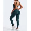 imageYEOREO Long Sleeve Jumpsuit for Women Workout V Back Bodysuit Lizvette Scrunch Leggings One Piece Romper Full Length BodyconBlue Green