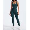 imageYEOREO Long Sleeve Jumpsuit for Women Workout V Back Bodysuit Lizvette Scrunch Leggings One Piece Romper Full Length BodyconBlue Green
