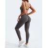 imageYEOREO Long Sleeve Jumpsuit for Women Workout V Back Bodysuit Lizvette Scrunch Leggings One Piece Romper Full Length BodyconDark Grey
