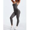 imageYEOREO Long Sleeve Jumpsuit for Women Workout V Back Bodysuit Lizvette Scrunch Leggings One Piece Romper Full Length BodyconDark Grey