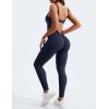 imageYEOREO Long Sleeve Jumpsuit for Women Workout V Back Bodysuit Lizvette Scrunch Leggings One Piece Romper Full Length BodyconNavy Blue