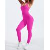 imageYEOREO Long Sleeve Jumpsuit for Women Workout V Back Bodysuit Lizvette Scrunch Leggings One Piece Romper Full Length BodyconRose Red
