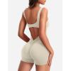 imageYEOREO One Piece Workout Jumpsuits for Women Backless Tummy Control Sleeveless Jumpsuits Lizvette V Back Scrunch Yoga RomperBeige